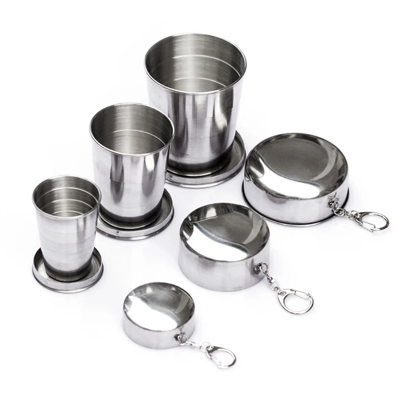 60ml/150ml Portable Outdoor Travel Camping Telescopic Cup Stainless Steel Folding Cup with Keychain Water Coffee Handcup
60ml/150ml Portable Outdoor Travel Camping Telescopic Cup Stainless Steel Folding Cup with Keychain Water Coffee Handcup