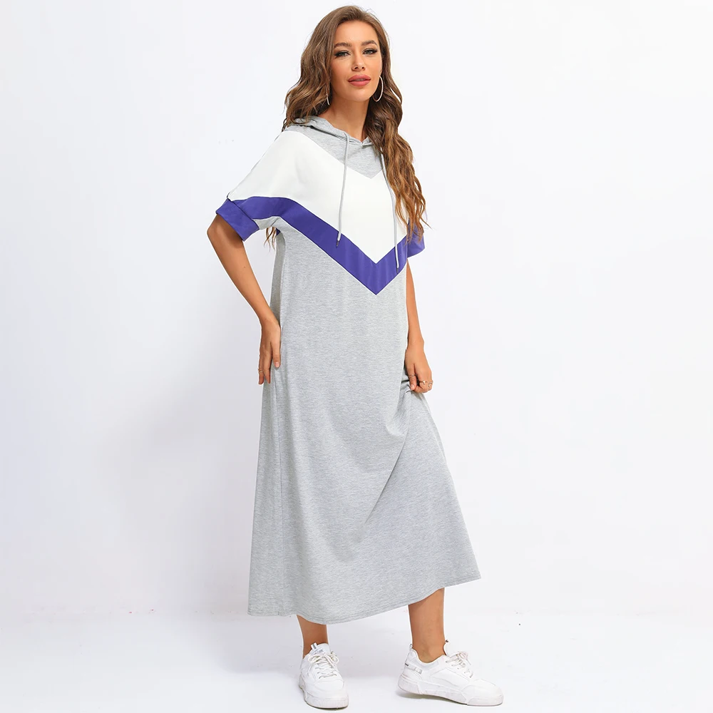 Fridayin Women's Summer Comfortable Casual Hooded Short Sleeves Gray Robe Dress Female Stylish Drawstring Maxi Vestidos
Fridayin Women's Summer Comfortable Casual Hooded Short Sleeves Gray Robe Dress Female Stylish Drawstring Maxi Vestidos