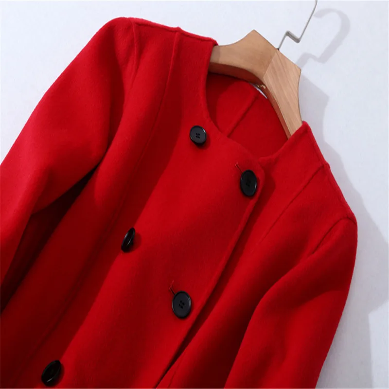 Autumn Winter Women's Slim Fit A-line Cashmere Solid Round Neck Coat For Women Long And Thick Women's Woolen Coat Female C107
Autumn Winter Women's Slim Fit A-line Cashmere Solid Round Neck Coat For Women Long And Thick Women's Woolen Coat Female C107