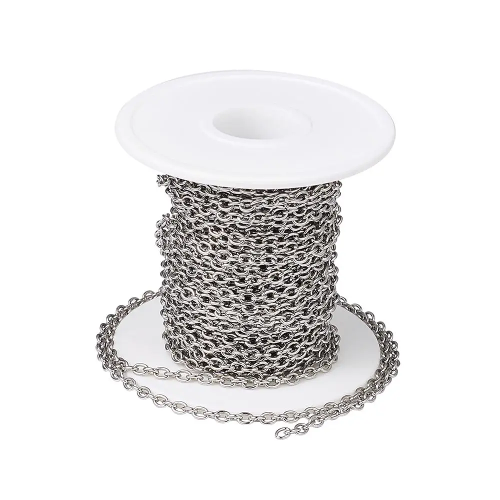 10m/roll 304 Stainless Steel Cable Chains with Spool Unwelded Links Chains For DIY Necklace Bracelet Jewelry Materials
10m/roll 304 Stainless Steel Cable Chains with Spool Unwelded Links Chains For DIY Necklace Bracelet Jewelry Materials
