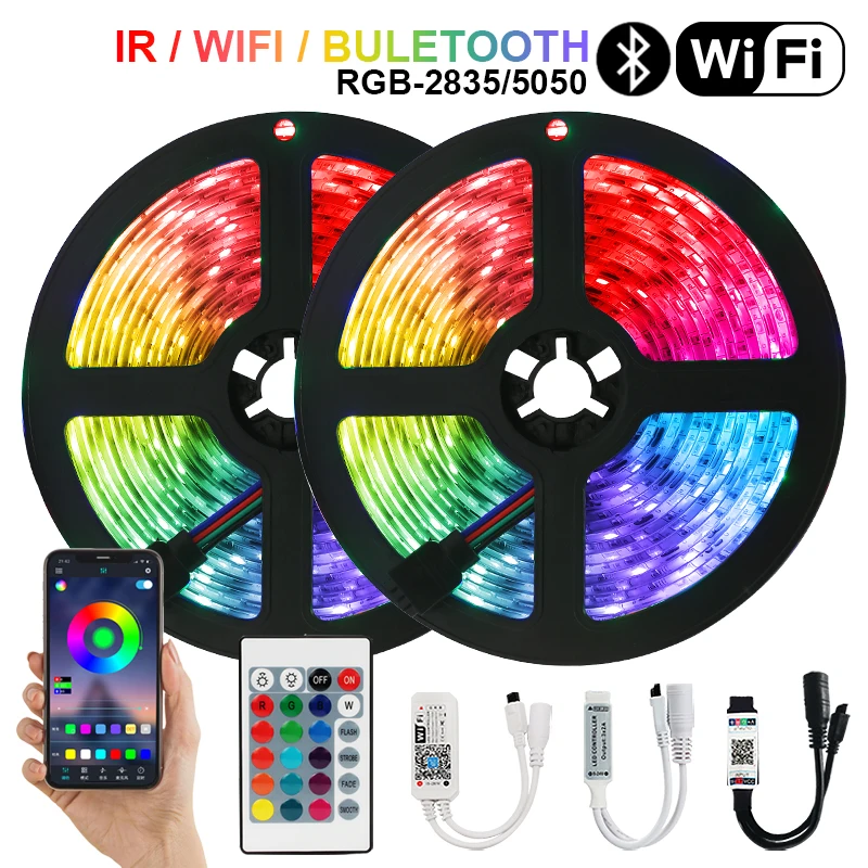 WiFi Luces Light For Room Led DC 5050 LED Strip Lights SMD 2835 Flexible Waterproof Tape Diode Remote Control RGB 12V Bluetooth
WiFi Luces Light For Room Led DC 5050 LED Strip Lights SMD 2835 Flexible Waterproof Tape Diode Remote Control RGB 12V Bluetooth
