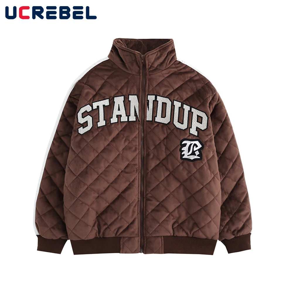 Letter Embroidery Quilted Jacket Mens Winter Casual Contrast Paneled Thick Jacket Streetwear Loose Patchwork Outerwear Men
Letter Embroidery Quilted Jacket Mens Winter Casual Contrast Paneled Thick Jacket Streetwear Loose Patchwork Outerwear Men