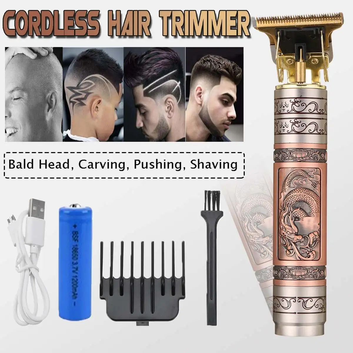 NEW Men Hair Clipper Trimmer Clipper T-Outliner Skeleton Hair Clipper Shaving Cordless Haircut Cutter With Comb USB Cable
NEW Men Hair Clipper Trimmer Clipper T-Outliner Skeleton Hair Clipper Shaving Cordless Haircut Cutter With Comb USB Cable
