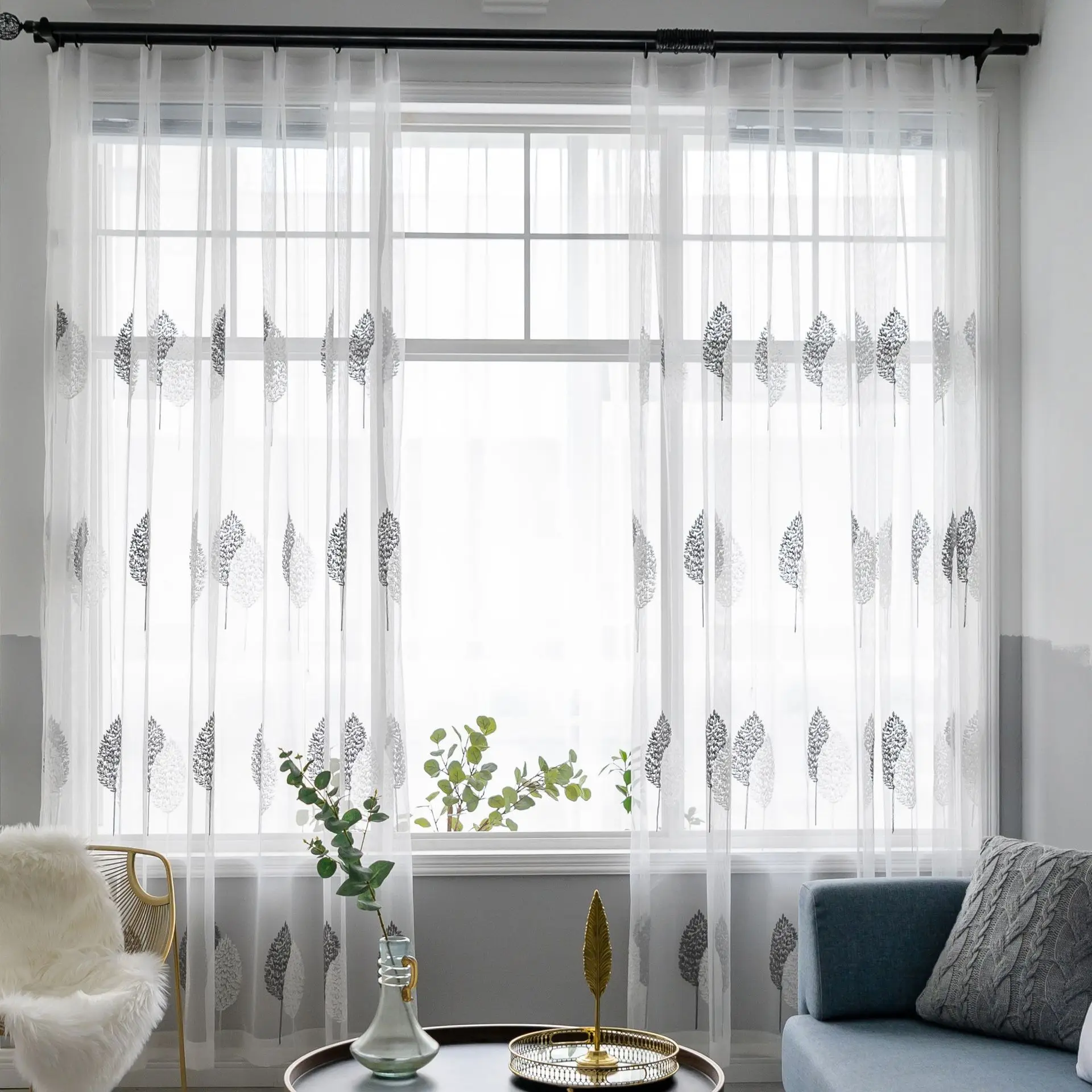 American Small Fresh Twin Tree Embroidered Gauze Curtain White Tulle Transparent Pastoral Curtain for Living Dining Room Bedroom
American Small Fresh Twin Tree Embroidered Gauze Curtain White Tulle Transparent Pastoral Curtain for Living Dining Room Bedroom