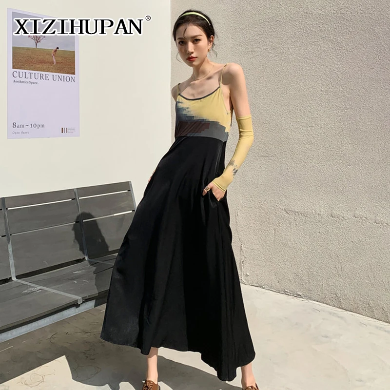 XIZIHUPAN Patchwork Sexy Sling Dress For Women Square Collar Sleeveless Backless High Waist Dresses Female 2021 Fashion Clothing
XIZIHUPAN Patchwork Sexy Sling Dress For Women Square Collar Sleeveless Backless High Waist Dresses Female 2021 Fashion Clothing