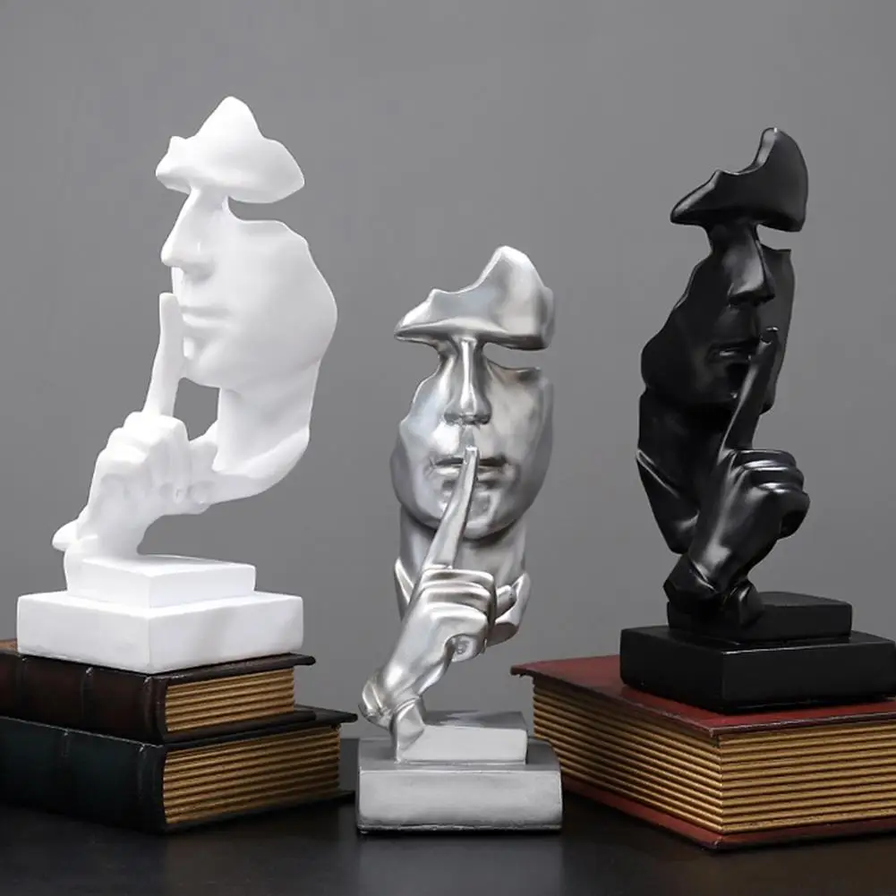 Nordic Resin Silence Is Golden Abstract-Character Sculpture Office Craft Sculpture Vintage Figurines Ornament Craft Home Decor
Nordic Resin Silence Is Golden Abstract-Character Sculpture Office Craft Sculpture Vintage Figurines Ornament Craft Home Decor