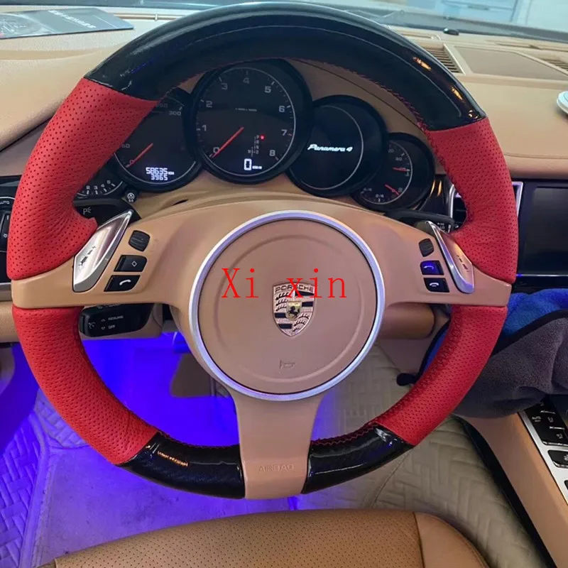 For Porsche Cayenne macan panamera 919 custom leather suede hand stitched car steering wheel cover interior accessories
For Porsche Cayenne macan panamera 919 custom leather suede hand stitched car steering wheel cover interior accessories