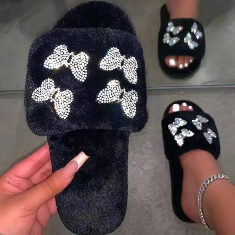 Women's Slippers Autumn And Winter New Fashion Solid Color Indoor Slippers Plus Size European American Leisure Bow Hair Slippers
Women's Slippers Autumn And Winter New Fashion Solid Color Indoor Slippers Plus Size European American Leisure Bow Hair Slippers