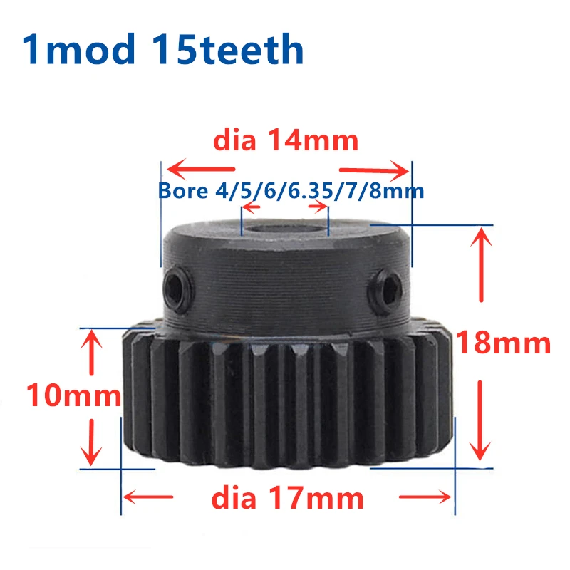 2 шт./лот 1Mod 1 модульная шестерня стальная 10*10*500 мм + шт. м 17 зубцов 15 Зубцов 45