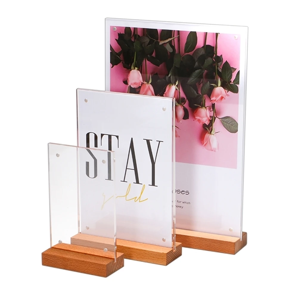 Acrylic Sign Holder Beech Material T Shape Table Menu Holder Product Price Flyer Display Card Holder Stand
Acrylic Sign Holder Beech Material T Shape Table Menu Holder Product Price Flyer Display Card Holder Stand