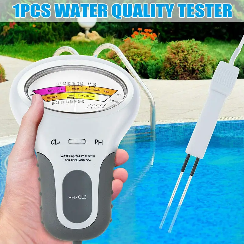 Portable Digital 2 In 1 Water Quality PH and Chlorine Level CL2 Tester Meter for Swimming Pool Spa Water Quality Analyze
Portable Digital 2 In 1 Water Quality PH and Chlorine Level CL2 Tester Meter for Swimming Pool Spa Water Quality Analyze