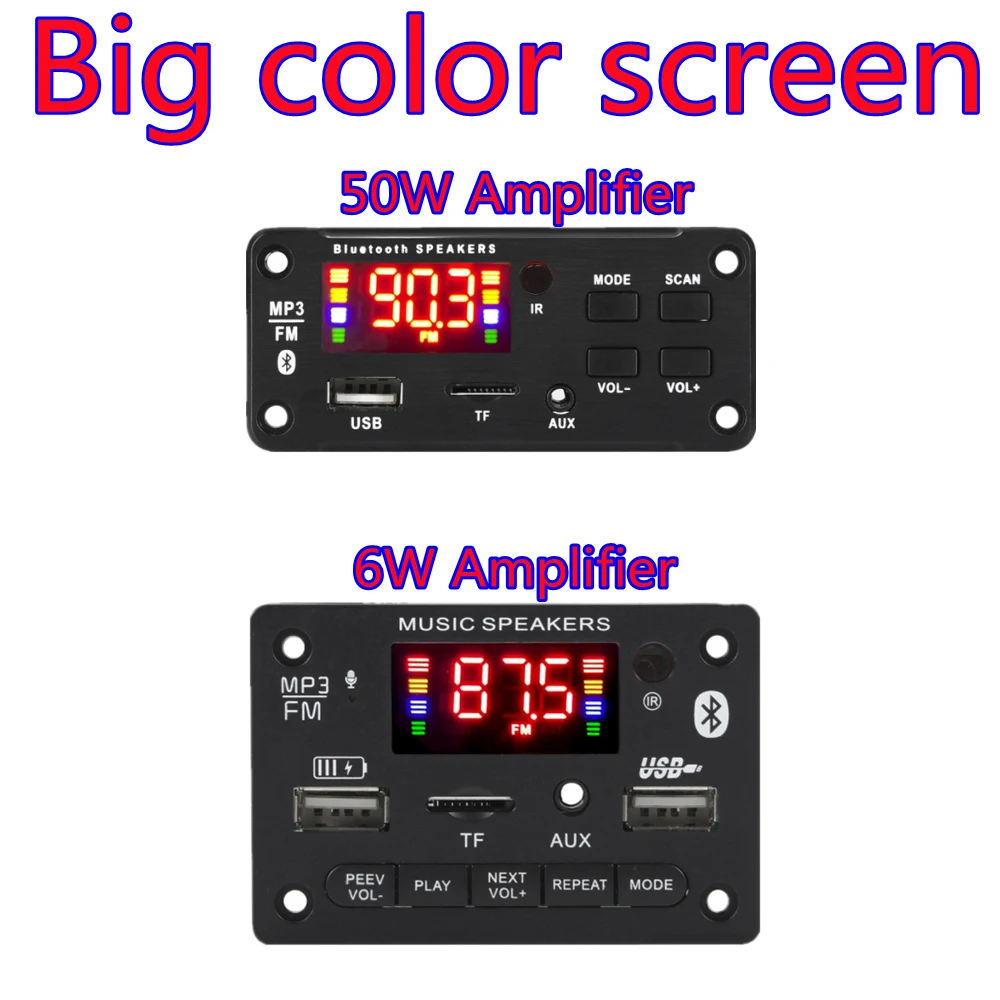 Amplifier 50W/ 6W Player Decoder Board 5V-18V Bluetooth-compatible 5.0 Car FM Radio Module TF USB AUX WMA Player Decode
Amplifier 50W/ 6W Player Decoder Board 5V-18V Bluetooth-compatible 5.0 Car FM Radio Module TF USB AUX WMA Player Decode