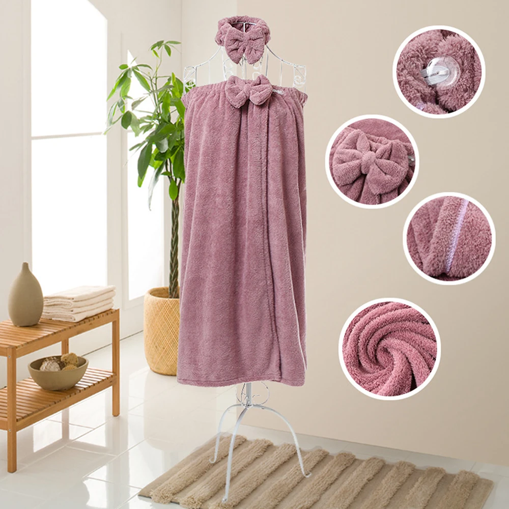 Wearable Bath Towel Superfine Fiber Towels Soft and Absorbent Coral Fleece Towel for Hotel Home Bathroom Gifts Women Bathrobe
Wearable Bath Towel Superfine Fiber Towels Soft and Absorbent Coral Fleece Towel for Hotel Home Bathroom Gifts Women Bathrobe