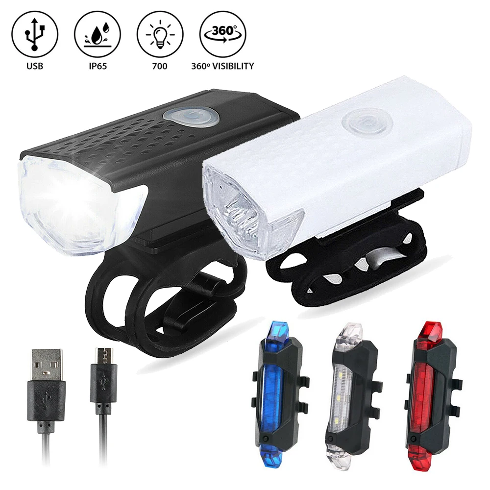 USB Rechargeable Bike Light LED Bicycle Flashlight Front Lamp Set 300 Lumens Cycling Warning Light for Mountain, Road, City, BMX
USB Rechargeable Bike Light LED Bicycle Flashlight Front Lamp Set 300 Lumens Cycling Warning Light for Mountain, Road, City, BMX