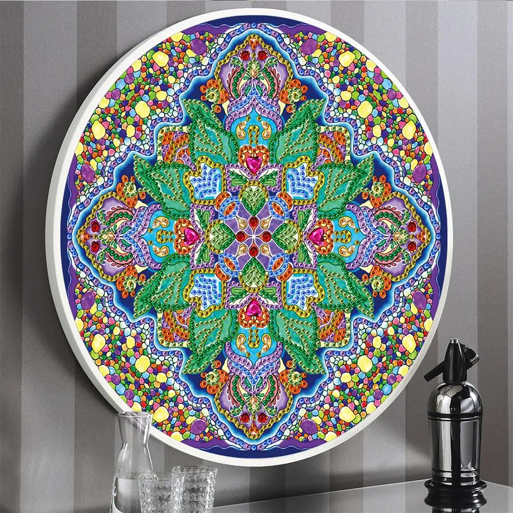 Mandala Pattern Mural Tessles Diamond Painting Round Frame With Color Box Diamond Embroidery Cross Stitch Home Wall Decoration
Mandala Pattern Mural Tessles Diamond Painting Round Frame With Color Box Diamond Embroidery Cross Stitch Home Wall Decoration