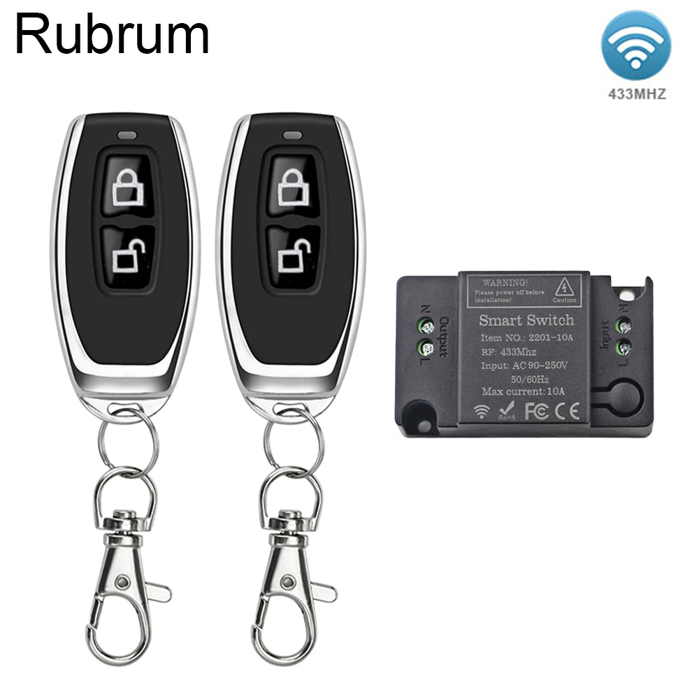 Rubrum Wireless Remote Control Switch AC 110V 220V 1CH Receiver Module and RF Transmitter For Smart Home Light Remote Control
Rubrum Wireless Remote Control Switch AC 110V 220V 1CH Receiver Module and RF Transmitter For Smart Home Light Remote Control
