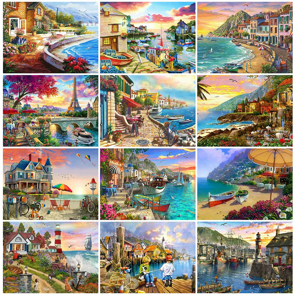 Full Drill 5D Diy Diamond Painting House Rhinestone Picture Diamond Embroidery Seaside Landscape Cross Stitch Mosiac Home Decor
Full Drill 5D Diy Diamond Painting House Rhinestone Picture Diamond Embroidery Seaside Landscape Cross Stitch Mosiac Home Decor