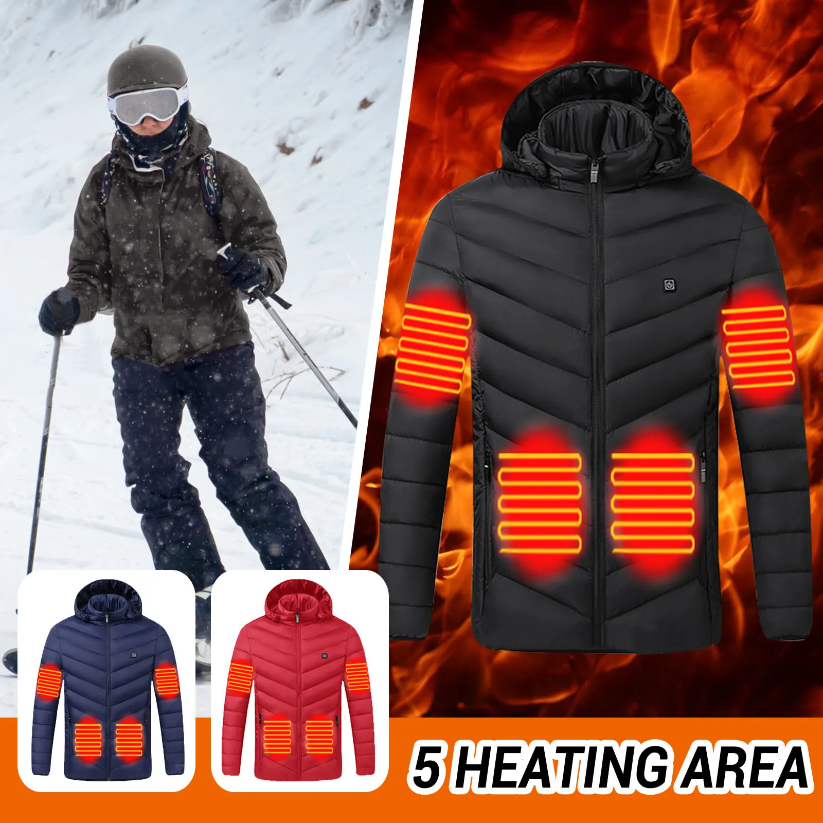 Outdoor Warm Clothing Heated For Riding Skiing Fishing Charging Via Heated Coat Heated Warm Jacket Unisex DAIGELO
Outdoor Warm Clothing Heated For Riding Skiing Fishing Charging Via Heated Coat Heated Warm Jacket Unisex DAIGELO