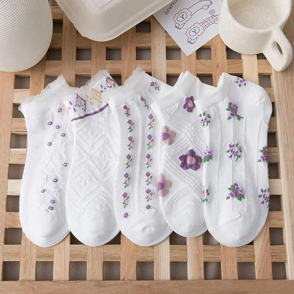 New Purple Flower Cotton Socks Female Kawaii Sweet Summer Short Sock Slippers Women Casual Soft Comfortable Socks
New Purple Flower Cotton Socks Female Kawaii Sweet Summer Short Sock Slippers Women Casual Soft Comfortable Socks