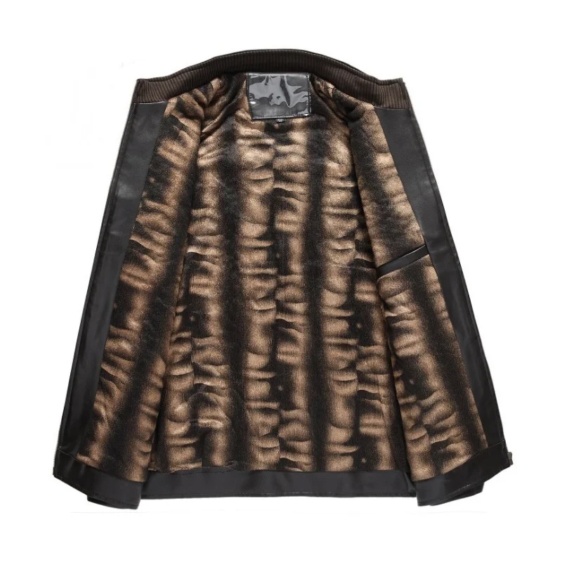 Mens Leather Jackets Coat Male Brown Black Jacket Stand Collar Plus Motor Thick Warm Leather Autumn Winter 2019 New KK3168 
Mens Leather Jackets Coat Male Brown Black Jacket Stand Collar Plus Motor Thick Warm Leather Autumn Winter 2019 New KK3168