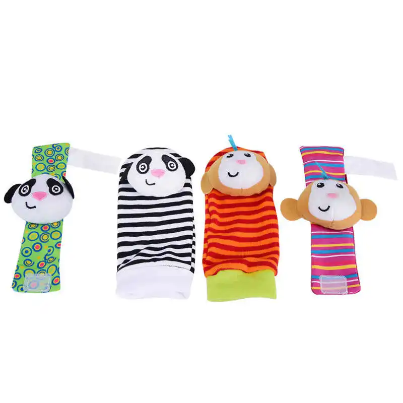 Детские носки погремушки игрушки на запястье и для ног ремешки младенцев мягкие