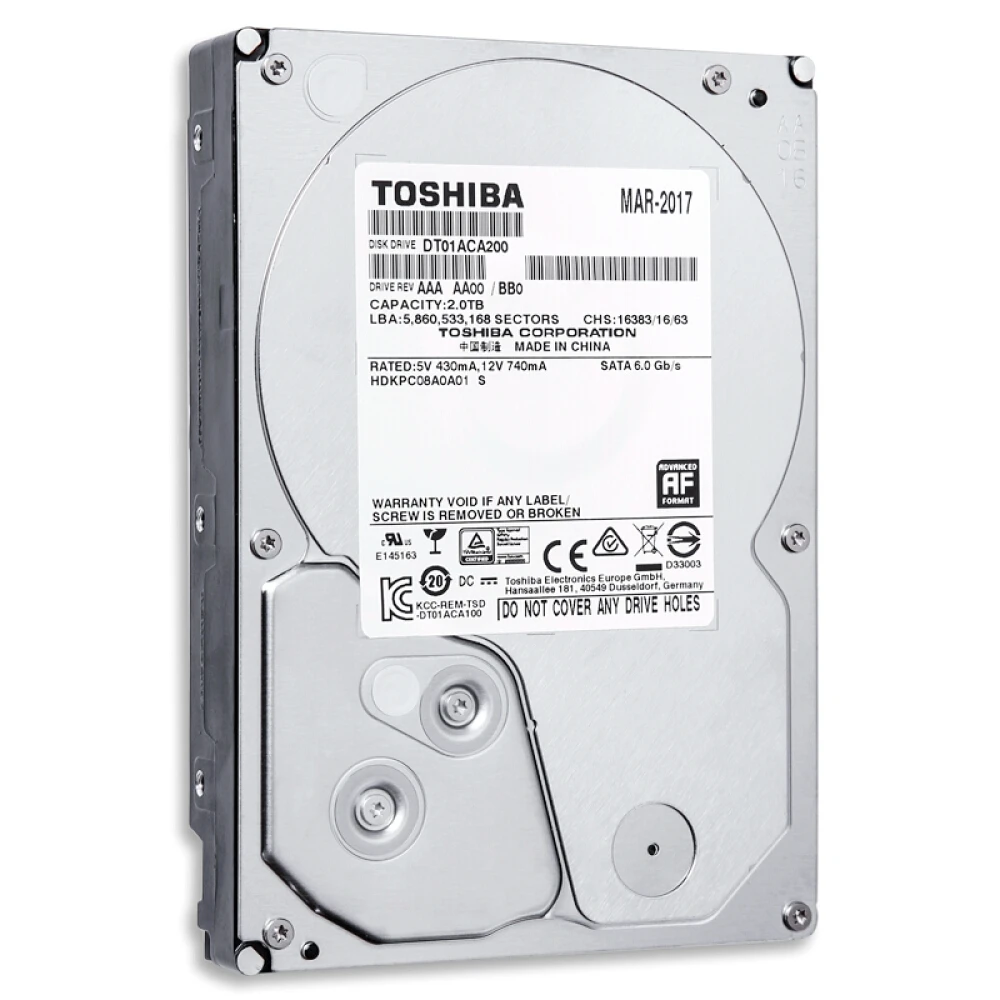Toshiba DT01ACA200 2TB 7200 RPM 3.5'' SATA3 Internal HDD Harddisk 7200 RPM 64M Cache 3.5" 35 SATA III for Desktop PC Computer 
Toshiba DT01ACA200 2TB 7200 RPM 3.5'' SATA3 Internal HDD Harddisk 7200 RPM 64M Cache 3.5" 35 SATA III for Desktop PC Computer