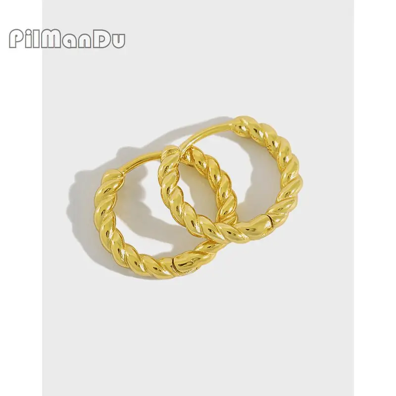 PilManDu S925 Sterling Silver Twisted Rope Circle Ear Buckle Hoop Earrings For Women Minimalist Jewelry Girl Gift 2021Trendy
PilManDu S925 Sterling Silver Twisted Rope Circle Ear Buckle Hoop Earrings For Women Minimalist Jewelry Girl Gift 2021Trendy