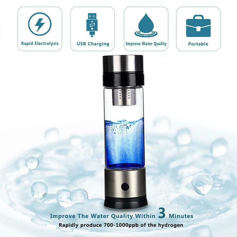 Hydrogen-Rich Water Ionizer Maker Cup Generator Glass Bottle Mug USB Charging 400ml-420ml TRYC889
Hydrogen-Rich Water Ionizer Maker Cup Generator Glass Bottle Mug USB Charging 400ml-420ml TRYC889