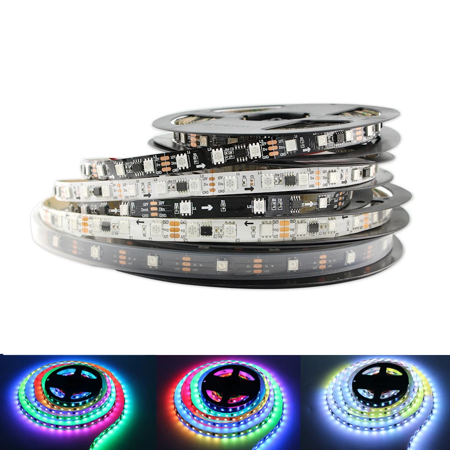 WS2811 RGB LED Strip Light 5V 12V 5M Waterproof 5050 30/60Led/m WS2812 Led Light Strip Tape Diode Lamp TV background light
WS2811 RGB LED Strip Light 5V 12V 5M Waterproof 5050 30/60Led/m WS2812 Led Light Strip Tape Diode Lamp TV background light