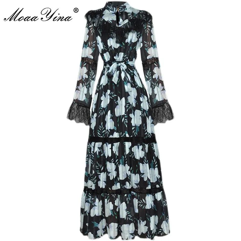 MoaaYina Fashion Designer Autumn Long Dress Women's Elegant Lace Long Sleeve Flower Print Chiffon Holiday Dress
MoaaYina Fashion Designer Autumn Long Dress Women's Elegant Lace Long Sleeve Flower Print Chiffon Holiday Dress