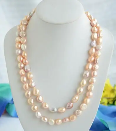 

PINK LAVENDER BAROQUE freshwater cultured 9-11mm pearl necklace 50"