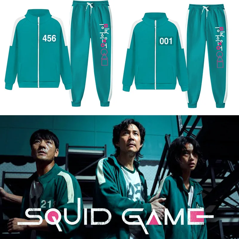 2021 Squid Game Merch Sports 2 Pieces Set Sweatshirts Pullover Pants Suit Sweatpants Trousers Outfits 456 Casual Tracksui
2021 Squid Game Merch Sports 2 Pieces Set Sweatshirts Pullover Pants Suit Sweatpants Trousers Outfits 456 Casual Tracksui