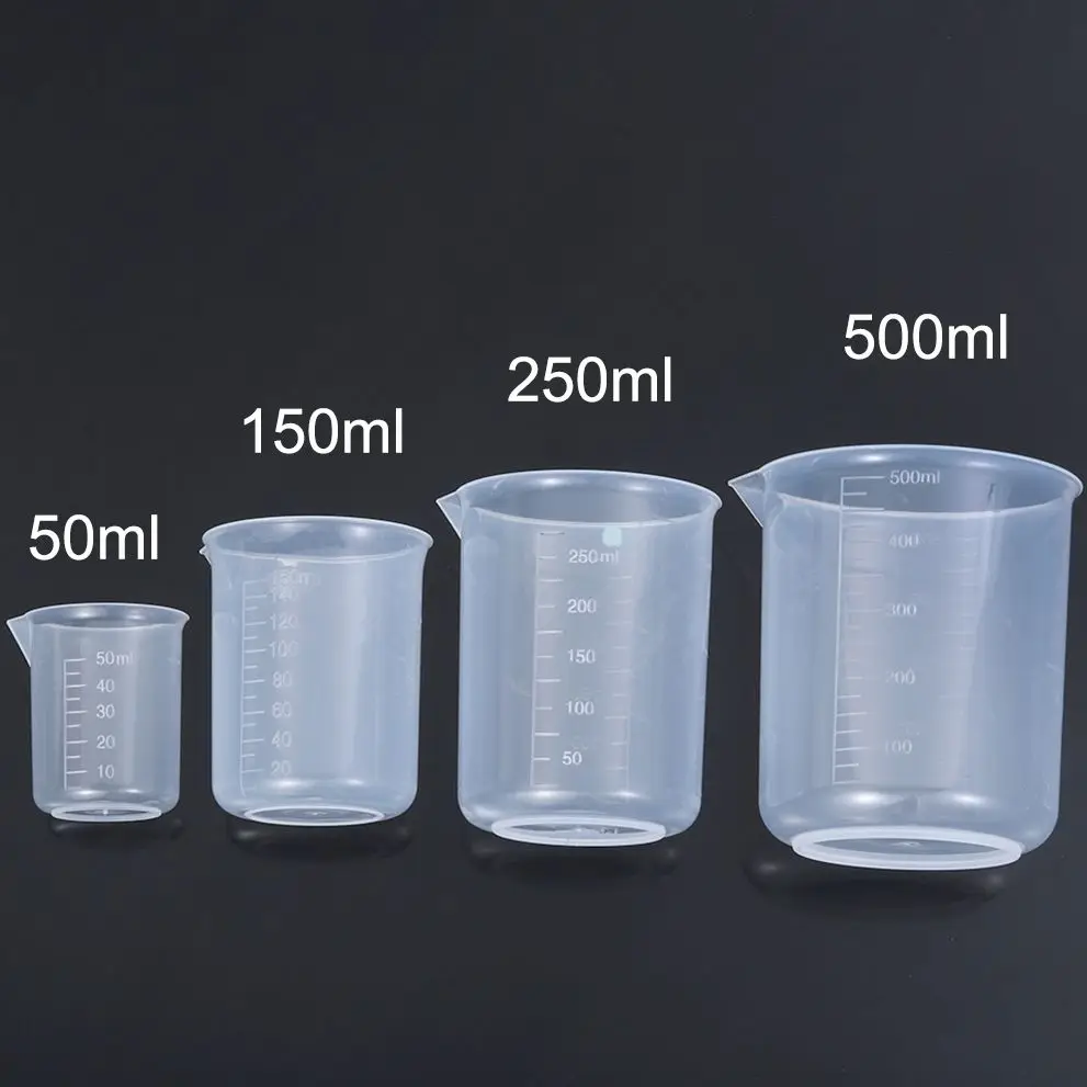 

50/150/250/500ml Plastic Measuring Cup for Laboratory Beaker Graduated Mug Transparent Kitchen Baking Supplies Measurement Tool