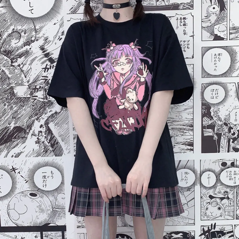 ZOTTSOZ Tshirts Japanese Harajuku Kawaii Anime Girl Print Short Sleeve Tees Women Clothing Korean Casual Loose T-Shirts Tops
ZOTTSOZ Tshirts Japanese Harajuku Kawaii Anime Girl Print Short Sleeve Tees Women Clothing Korean Casual Loose T-Shirts Tops