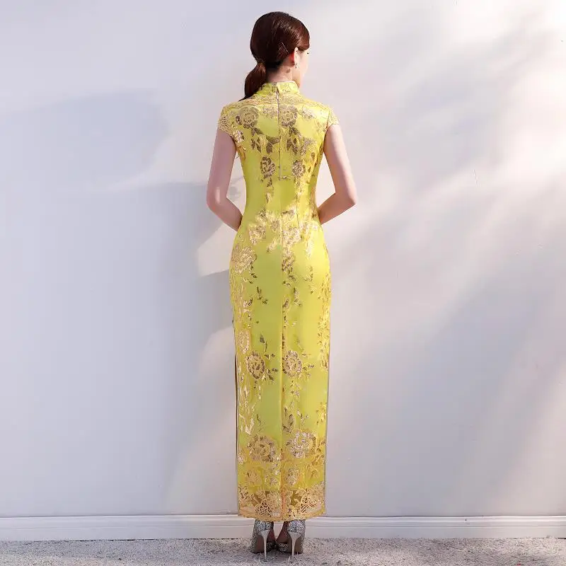Evening Dress Women's 2019 New Banquet Elegant Long Long-Sleeved Annual Meeting Chinese Cheongsam Dress for Toast Dress
Evening Dress Women's 2019 New Banquet Elegant Long Long-Sleeved Annual Meeting Chinese Cheongsam Dress for Toast Dress