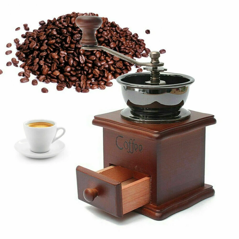 Wooden Retro Hand Crank Coffee Machine with Anti-slip Mat Home Coffee Bean Grinder Durable Coffee Shops Grind Coffee Beans Tool
Wooden Retro Hand Crank Coffee Machine with Anti-slip Mat Home Coffee Bean Grinder Durable Coffee Shops Grind Coffee Beans Tool