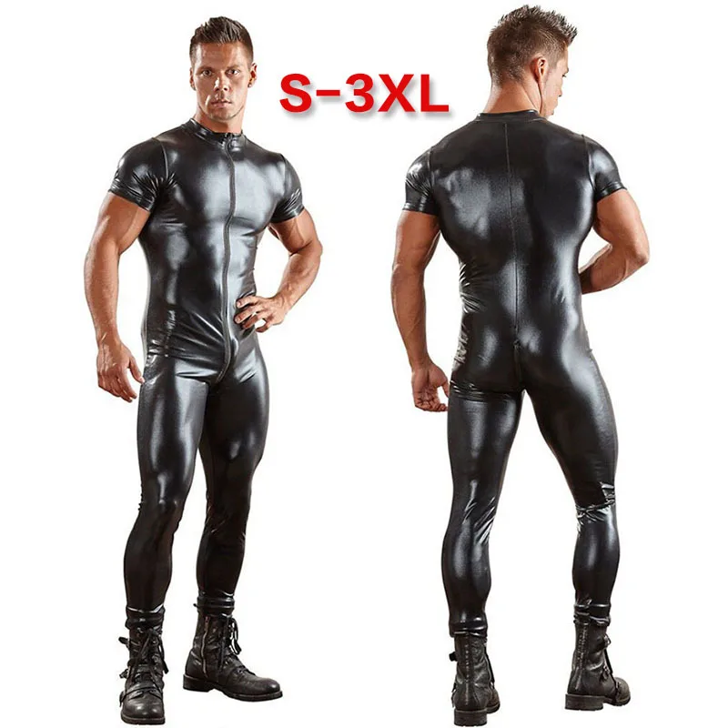 Men Sexy wetlook Faux Leather Catsuit PVC Latex Bodysuit Gay Zipper Open Crotch Clubwear fetish hot erotic Pole Dance Lingerie
Men Sexy wetlook Faux Leather Catsuit PVC Latex Bodysuit Gay Zipper Open Crotch Clubwear fetish hot erotic Pole Dance Lingerie