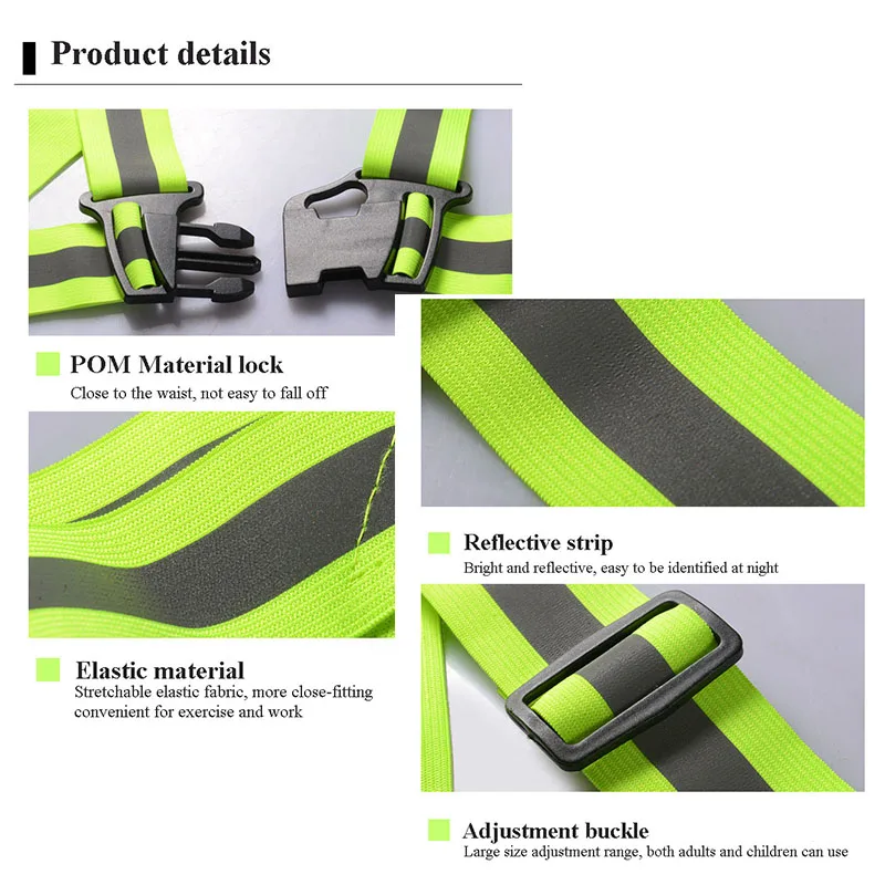 high visibility vest Straps Night Work Security Running Cycling Safety Reflective Vest High Visibility Reflective Safety Elastic
high visibility vest Straps Night Work Security Running Cycling Safety Reflective Vest High Visibility Reflective Safety Elastic