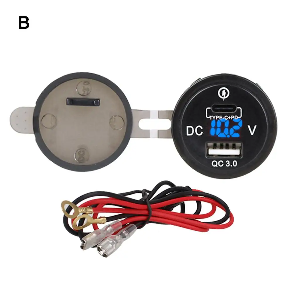 Modified Car Charger PD + QC3.0 Fast Charge TPYE-C Mobile Phone Car Dual USB Charger Sockets LED Light 12V-24V Cars Motorcycles
Modified Car Charger PD + QC3.0 Fast Charge TPYE-C Mobile Phone Car Dual USB Charger Sockets LED Light 12V-24V Cars Motorcycles