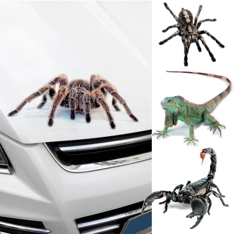 

3D Animal Car Stickers Spider Gecko Realistic Decoration Decals Universal Motorcycle Automobile Body Home Wall Sticker