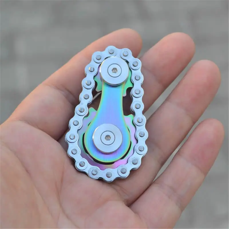 

EDC Stainless Steel Anxiety Relief Decompression Metal Toy Gear Sprocket Road Spinner Fingertip Gyro Chains Flywheel Sprockets