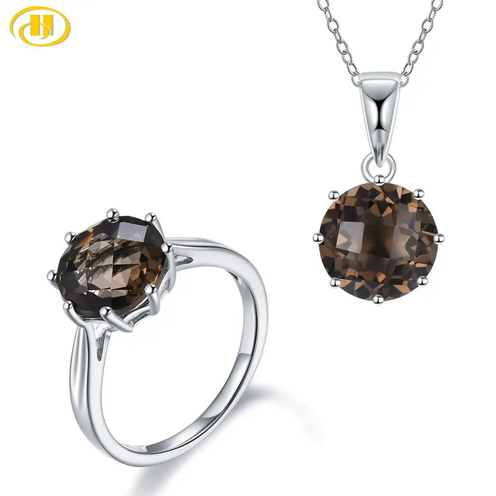Hutang 10mm Smoky Quartz 925 Silver Ring Pendant Jewelry Sets Genuine Brown Gemstone Sterling Silver Chain Fine Elegant Jewelry
Hutang 10mm Smoky Quartz 925 Silver Ring Pendant Jewelry Sets Genuine Brown Gemstone Sterling Silver Chain Fine Elegant Jewelry