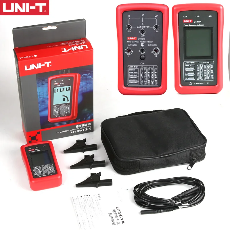 UNI-T UT261B UT261A 3-фазовый индикатор последовательности и индикатор рулевого механизма двигателя
UNI-T UT261B UT261A 3-фазовый индикатор последовательности и индикатор рулевого механизма двигателя
