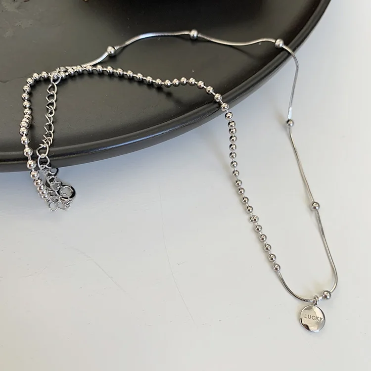 Asymmetry Beaded Chain LUCKY Letter Pendant Necklace for Women Elegant Jewelry Female Delicate Clavicle Chain Trendy Chokers
Asymmetry Beaded Chain LUCKY Letter Pendant Necklace for Women Elegant Jewelry Female Delicate Clavicle Chain Trendy Chokers