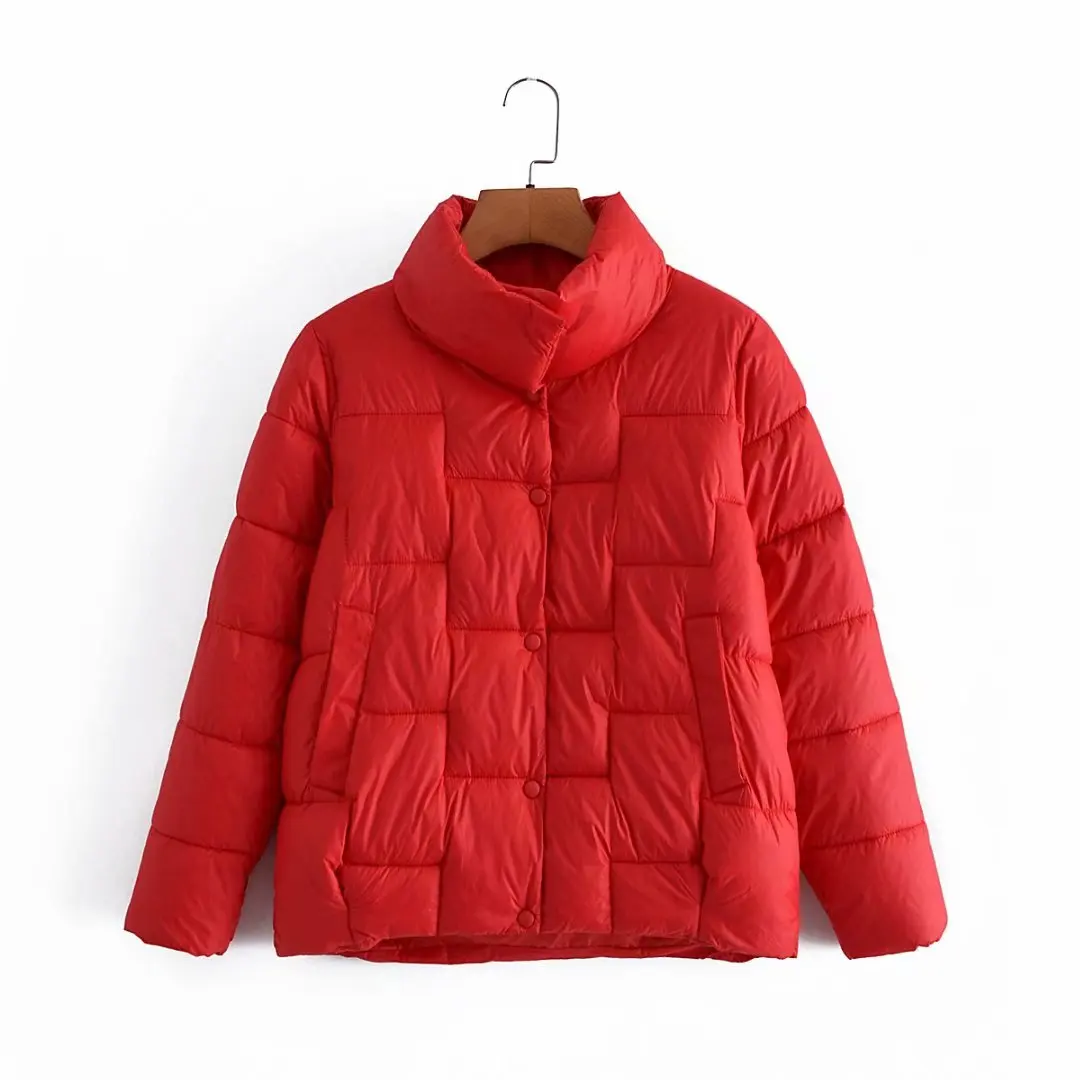 Red Front Buttons Parkas Women Fashion Simple Geometry Coats Women Elegant stand collar Solid Cotton Jackets Female Ladies
Red Front Buttons Parkas Women Fashion Simple Geometry Coats Women Elegant stand collar Solid Cotton Jackets Female Ladies
