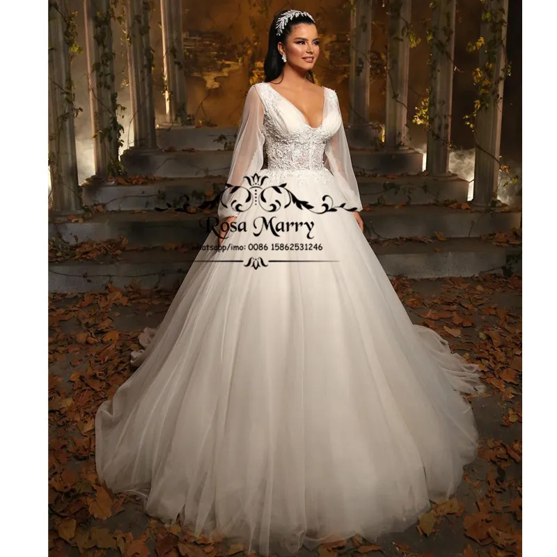 Princess Long Sleeves Ball Gown Wedding Dresses 2020 V Neck Vintage Lace Plus Size Muslim Vestido De Novia Bridal Gowns
Princess Long Sleeves Ball Gown Wedding Dresses 2020 V Neck Vintage Lace Plus Size Muslim Vestido De Novia Bridal Gowns