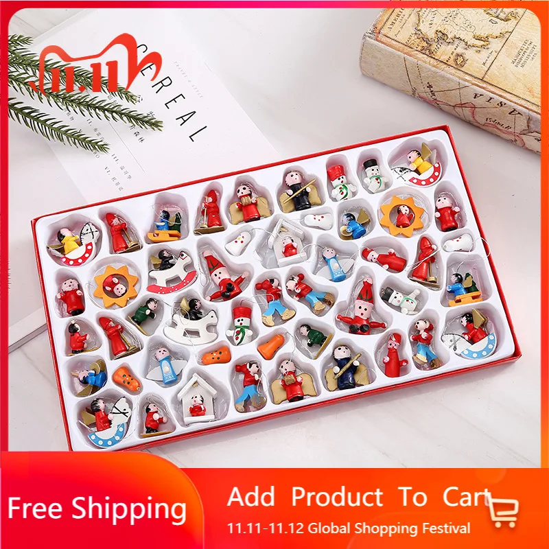 48pcs New Year Christmas Ornaments Diy Xmas Gift Wooden Handicraft Jewelry Tree Pendant Doll Hang Decorations Cute Toys Set
48pcs New Year Christmas Ornaments Diy Xmas Gift Wooden Handicraft Jewelry Tree Pendant Doll Hang Decorations Cute Toys Set