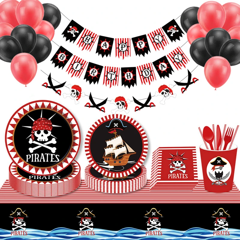 Pirate Theme Party Disposable Tableware Banner Decor Party Decoration Kids Napkins Paper Plates Birthday Pirate Party Supplies
Pirate Theme Party Disposable Tableware Banner Decor Party Decoration Kids Napkins Paper Plates Birthday Pirate Party Supplies