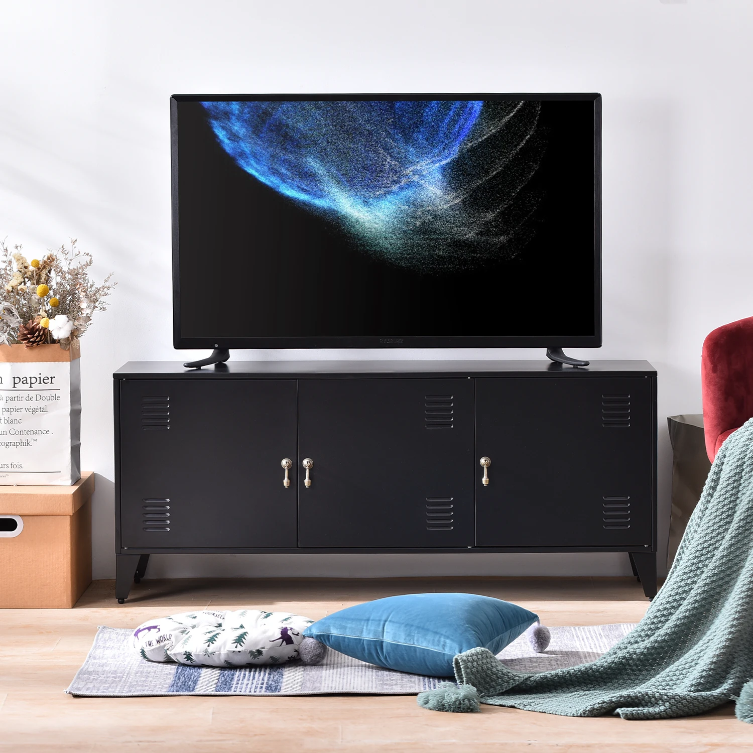 TV Cabinet Modern Style Metal TV Stand For Living Room Entertainment Center For TVs Up To 55''
TV Cabinet Modern Style Metal TV Stand For Living Room Entertainment Center For TVs Up To 55''
