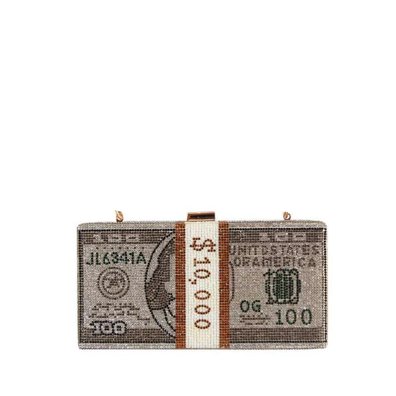 Stack of Cash Crystals Women Money Evening Clutch Bags diamond painting chain Wedding Dinner Purses and Handbags luxury designer
Stack of Cash Crystals Women Money Evening Clutch Bags diamond painting chain Wedding Dinner Purses and Handbags luxury designer